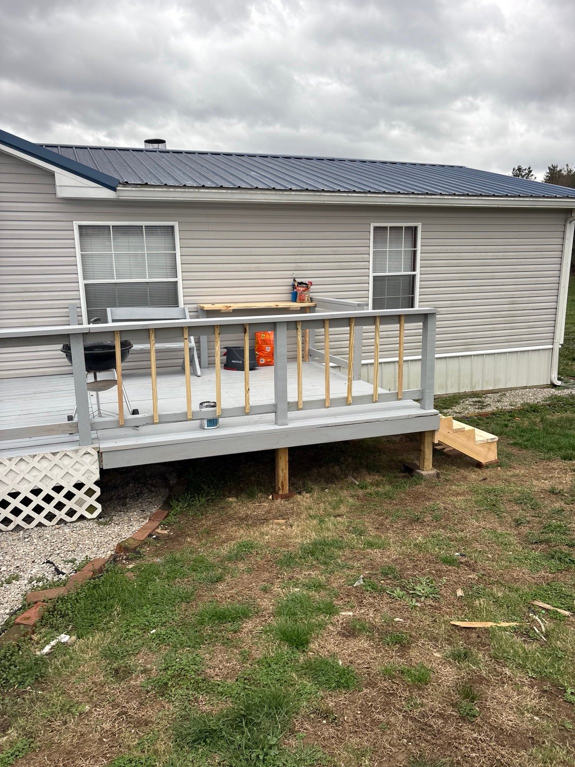 Gray deck and railing repair project